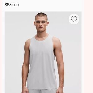 lululemon Fast And Free X Large Light Gray Tank Top